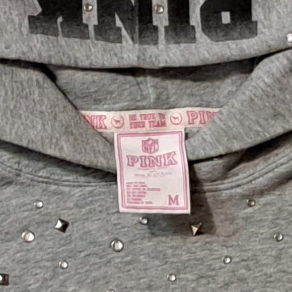 Steelers Victoria's Secret PINK Pullover Hoodie Gray (M) Watt Boswell Friermuth - Picture 2 of 5